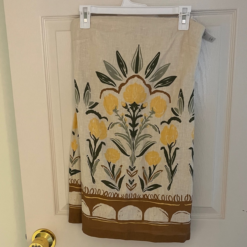 Floral Print Lightweight Linen romper in Cream and Yellow
